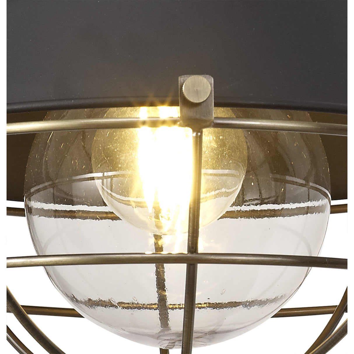 Contemporary Outdoor Wall Lamp, Matt Black & Brushed Bronze Finish, Clear Shade, 2-Year Warranty