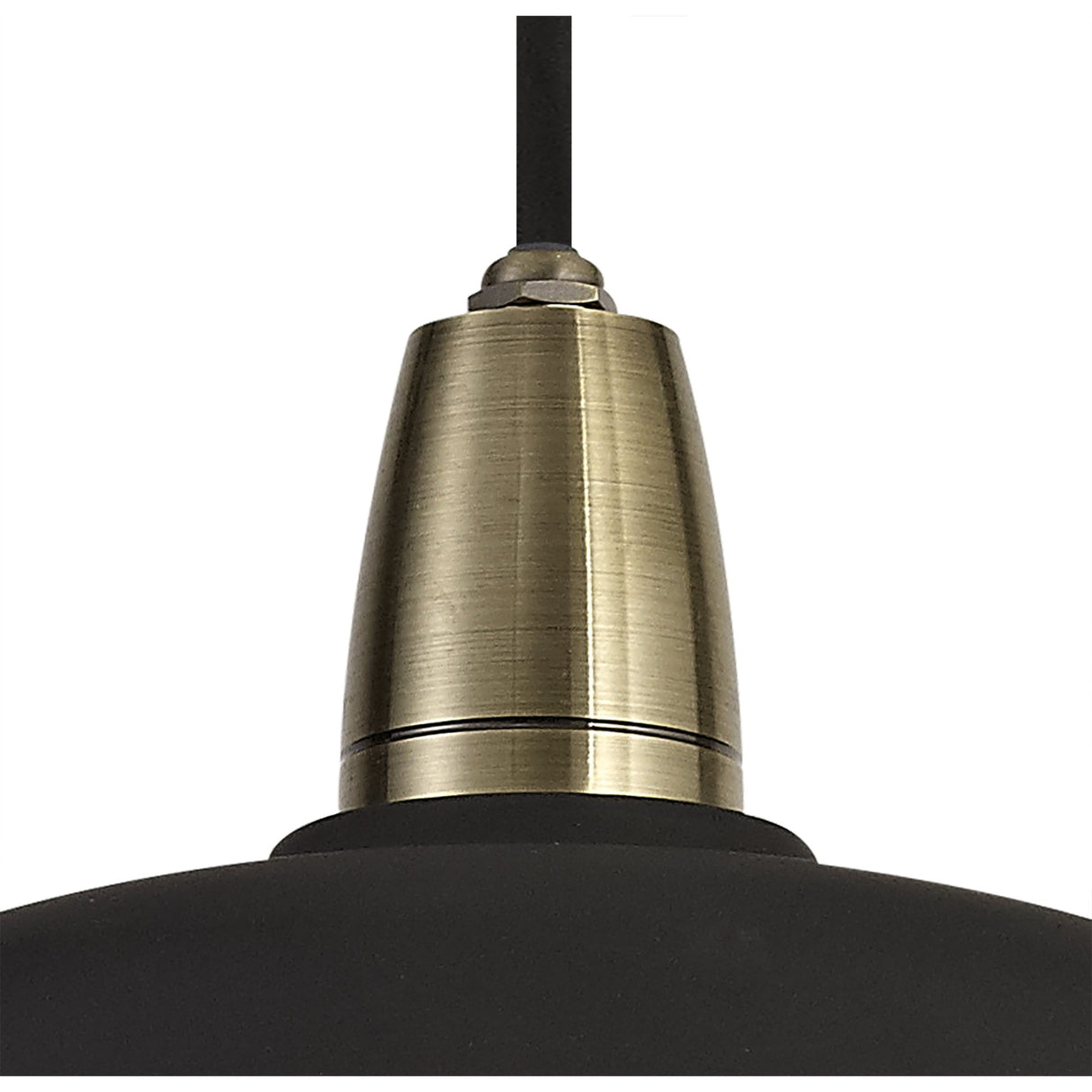 Elegant Matt Black and Brushed Bronze Pendant Light with Clear Shade, IP65 Rated, Adjustable Drop