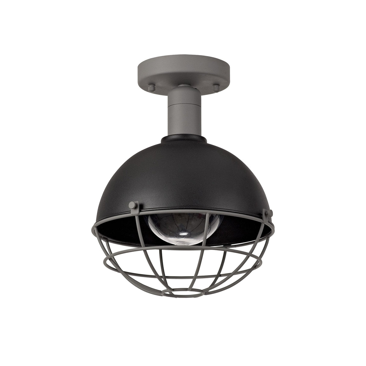 Modern Outdoor Hanging Light with Clear Shade, IP65, Matt Black/Grey Finish