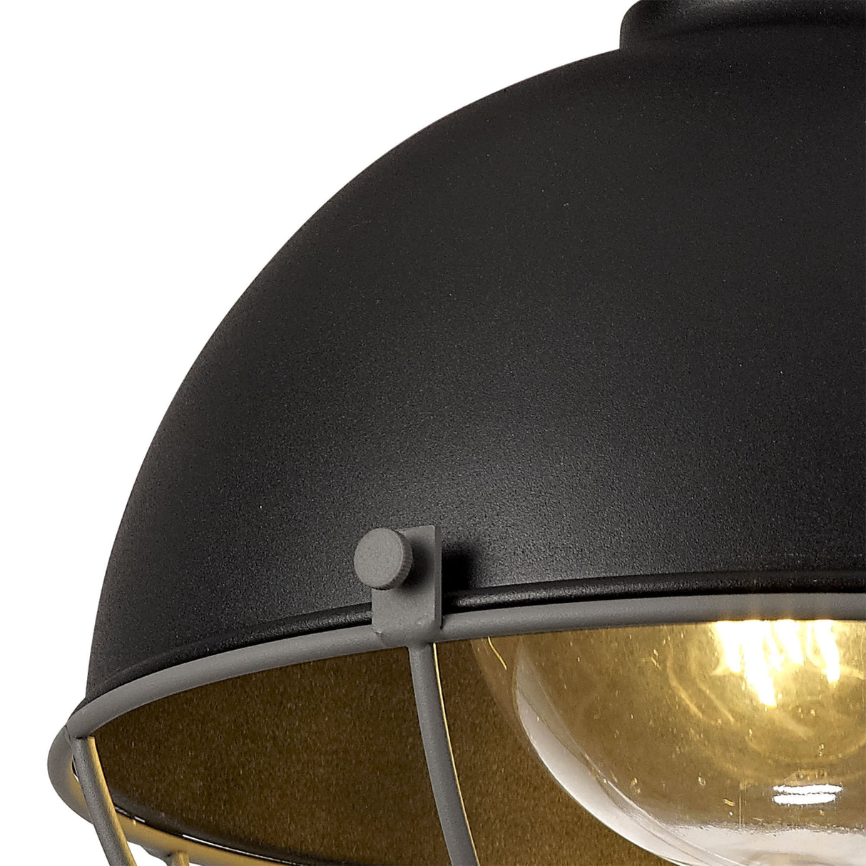 Modern Outdoor Hanging Light with Clear Shade, IP65, Matt Black/Grey Finish