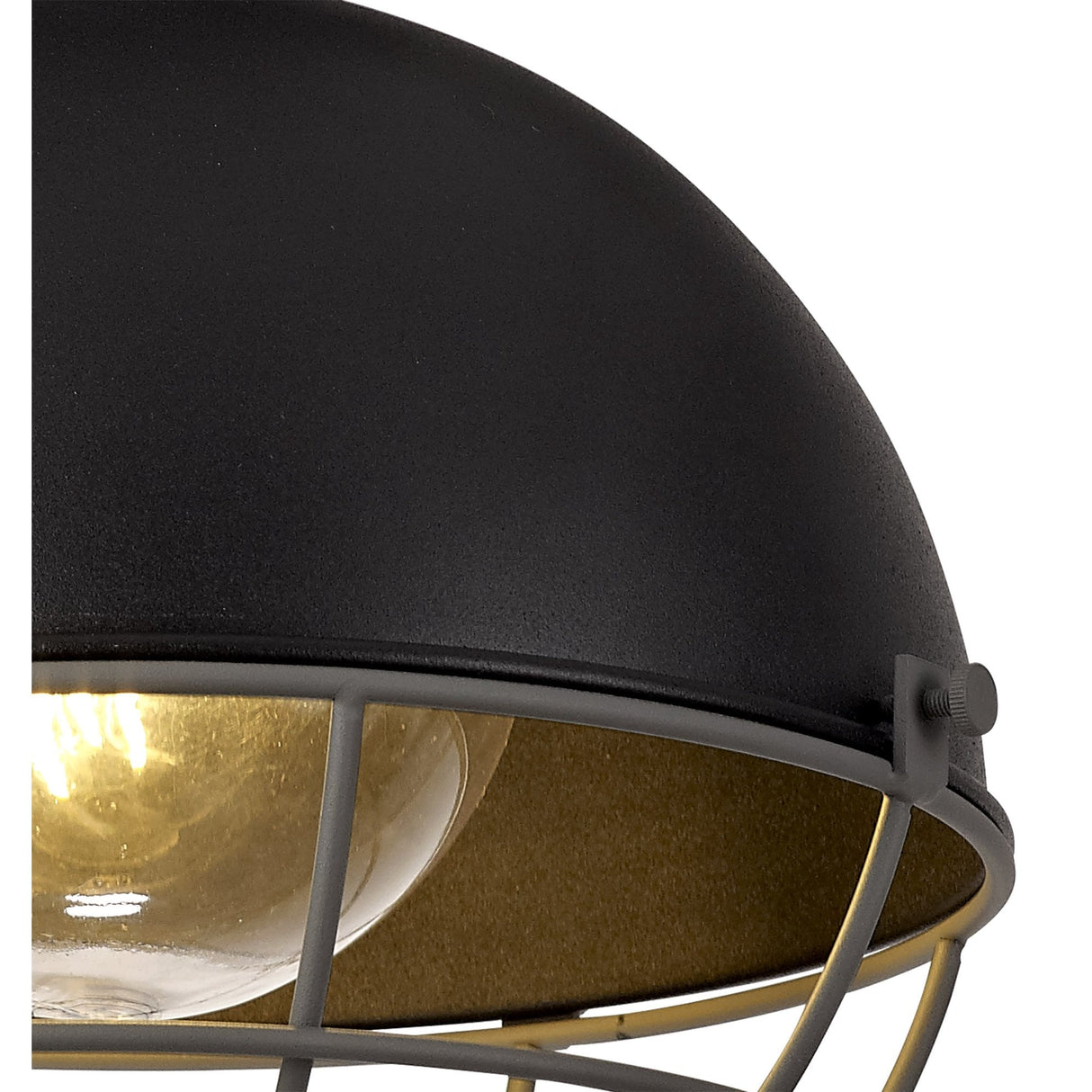 Modern Outdoor Hanging Light with Clear Shade, IP65, Matt Black/Grey Finish