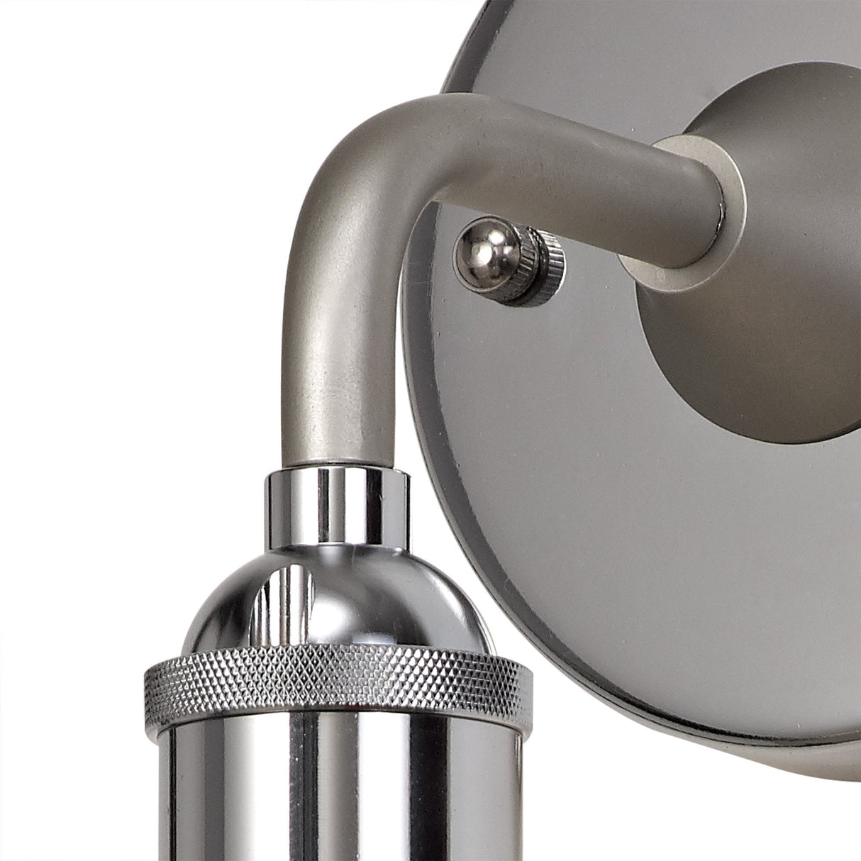 Outdoor Wall Lantern in Titanium Silver & Polished Chrome with Clear Shade