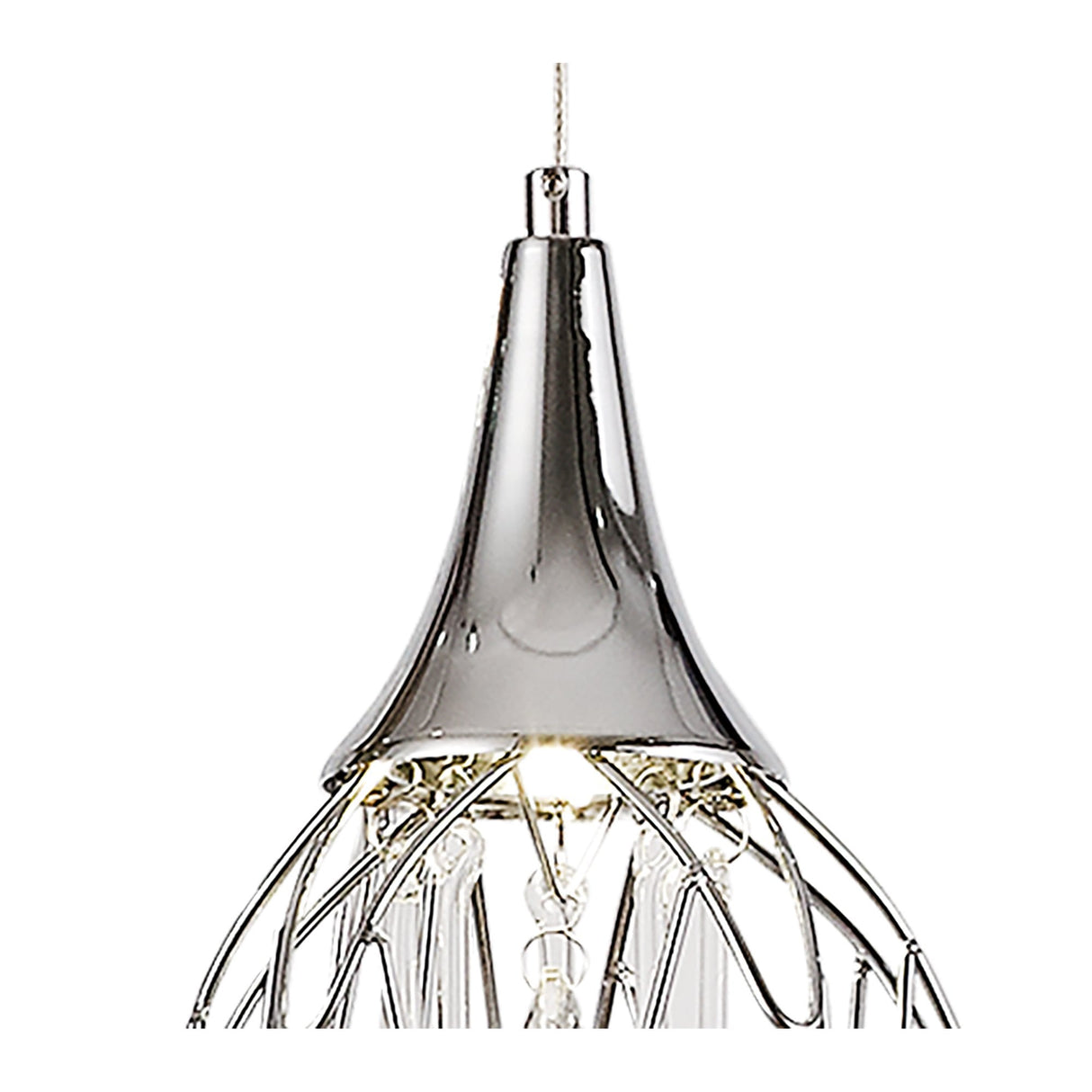 Polished Chrome Pendant Light with Clear Glass Shade