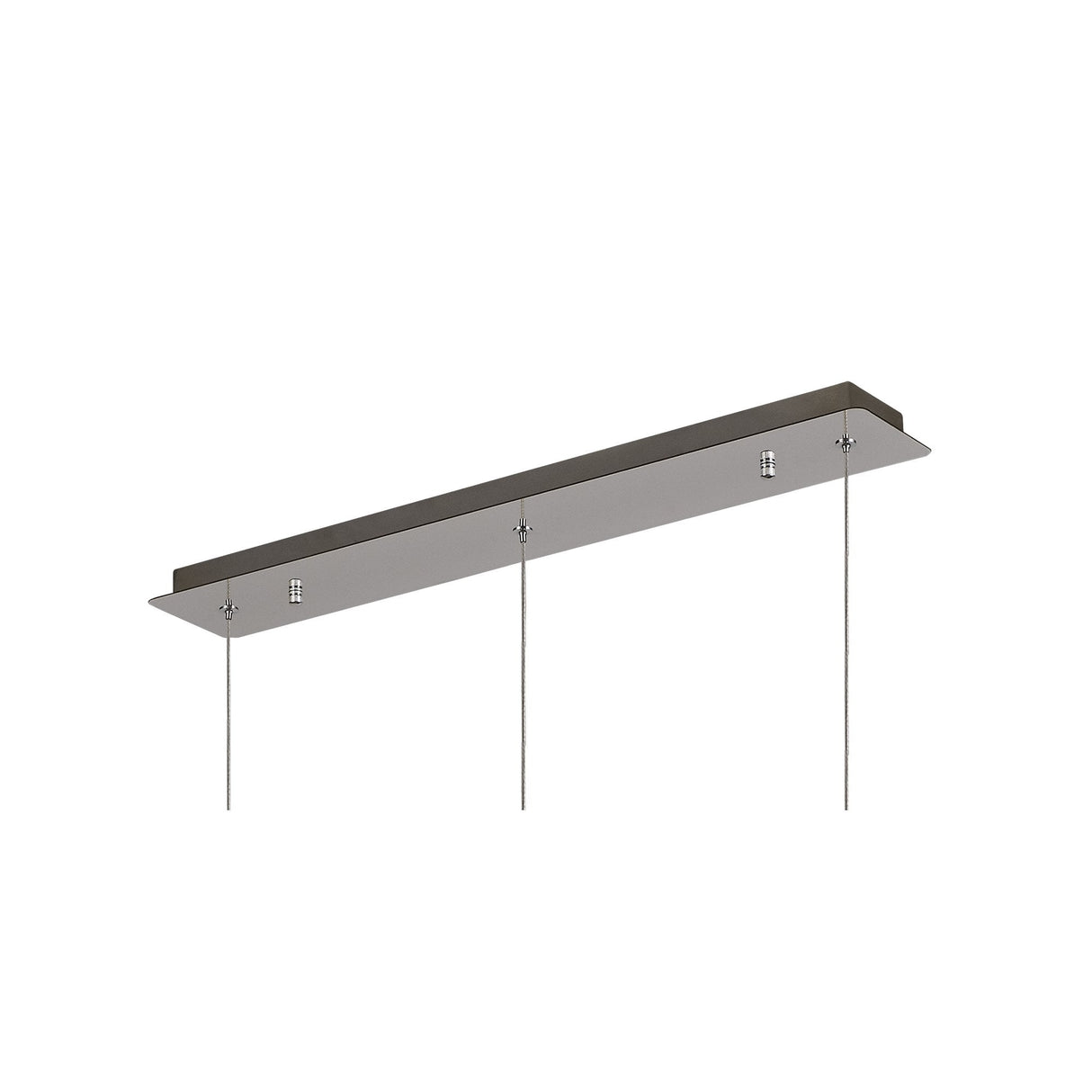 Sleek Polished Chrome Linear Pendant with Clear Glass Accents