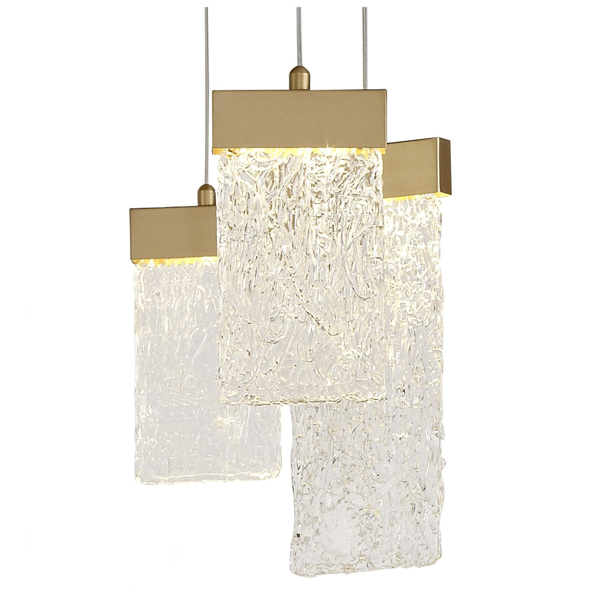 Elegant Brushed Gold LED Pendant Light - 860mm, Dimmable, Warm White