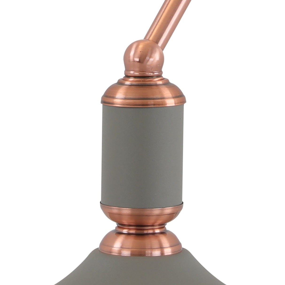 Elegant Sand Grey Table Lamp with Copper Accents and Toggle Switch