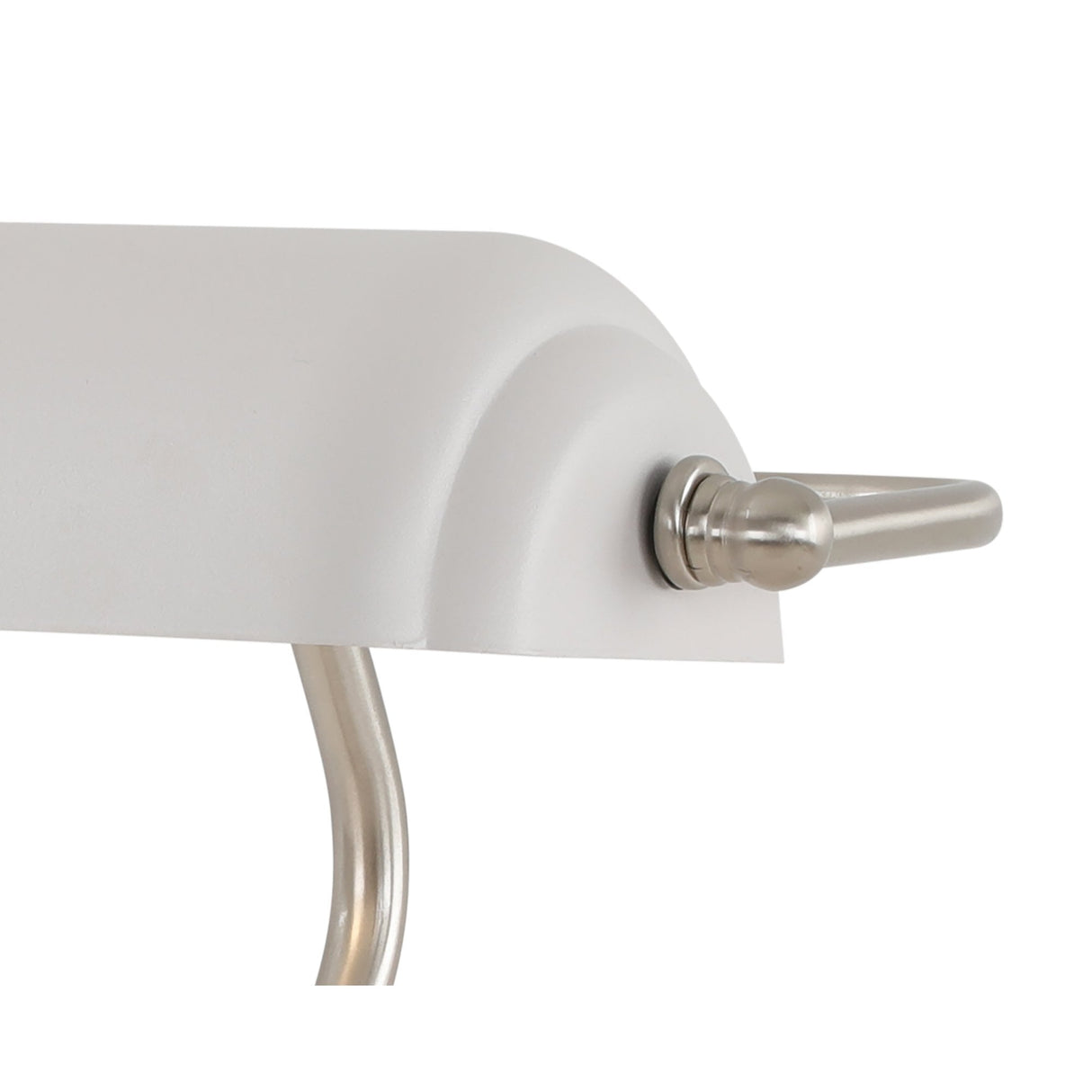 Satin Nickel & Sand White Table Lamp with Toggle Switch and E27 Socket