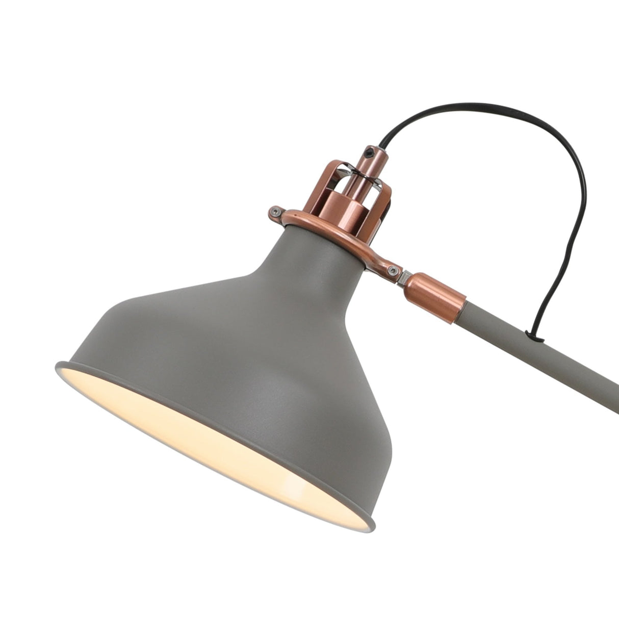 Versatile Sand Grey and Copper Adjustable Desk Lamp