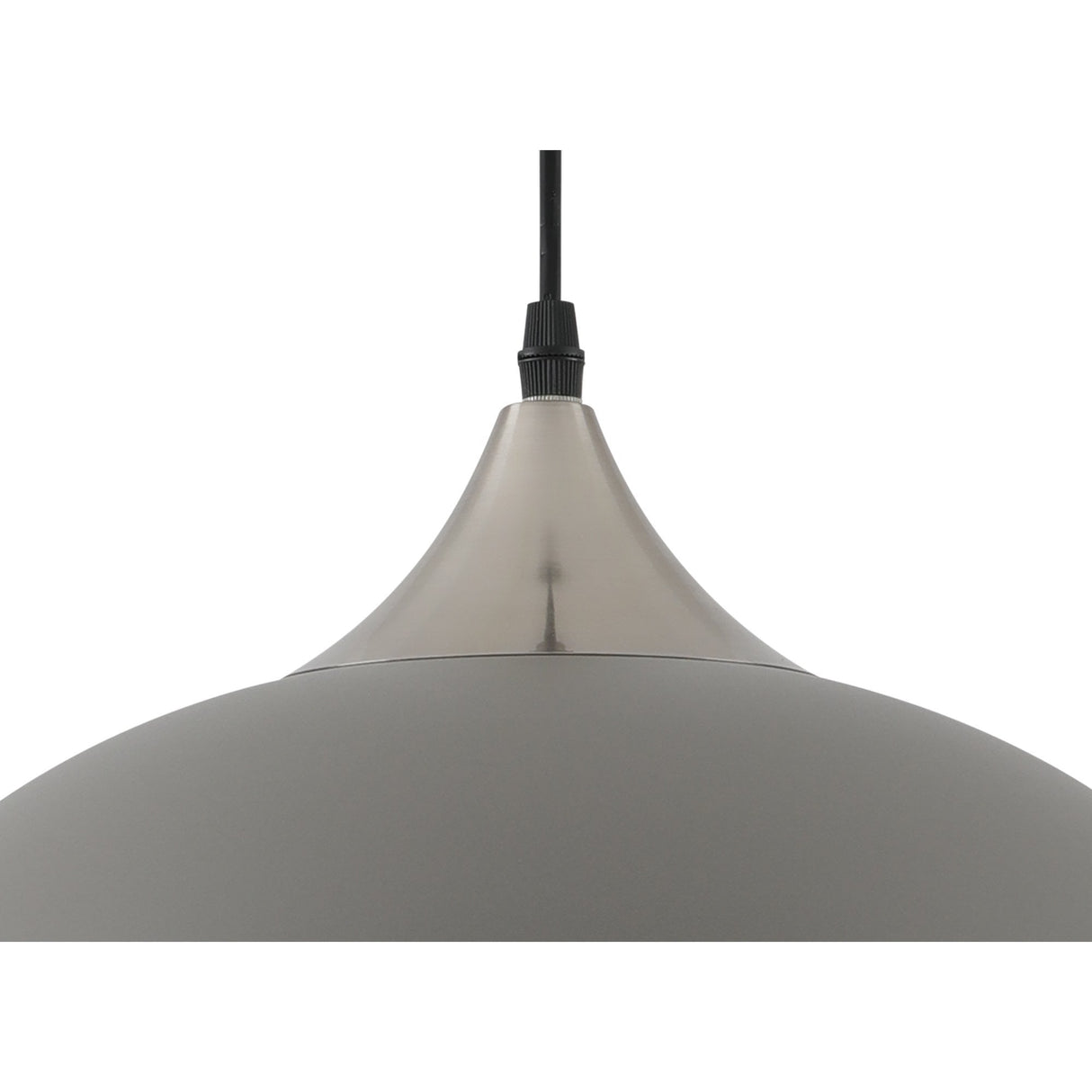 Modern Pendant Light, Sand Grey & Satin Nickel Finish, E27 Socket