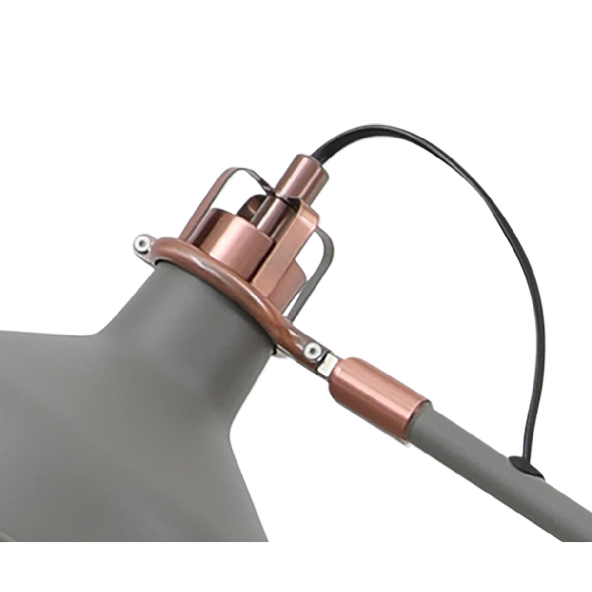 Contemporary Sand Grey Adjustable Floor Lamp with Copper Accents