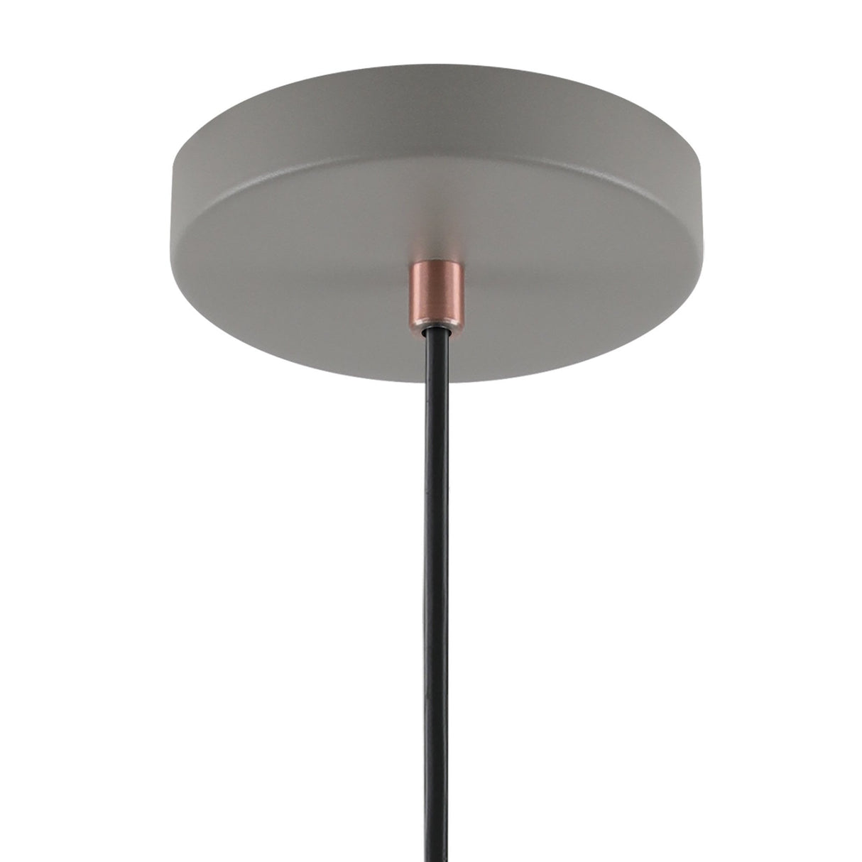 Elegant Sand Grey & Copper Pendant Light - E27, Adjustable Drop