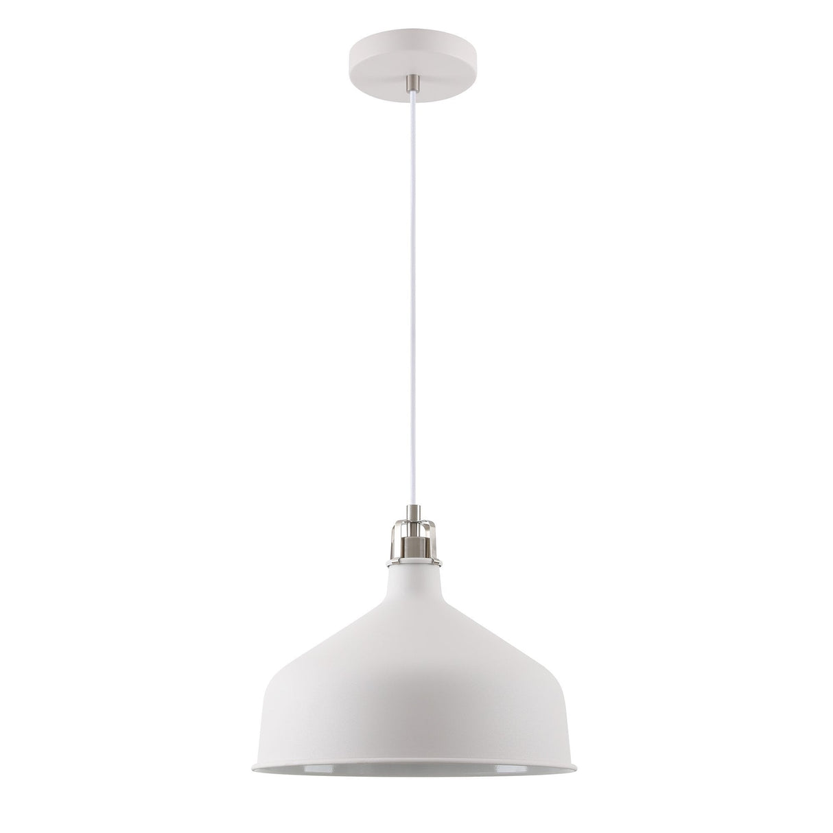 Modern Elegance Pendant Light, Sand White & Satin Nickel Finish