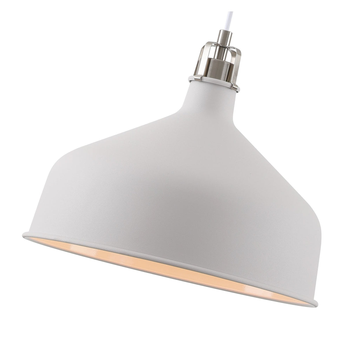 Modern Elegance Pendant Light, Sand White & Satin Nickel Finish