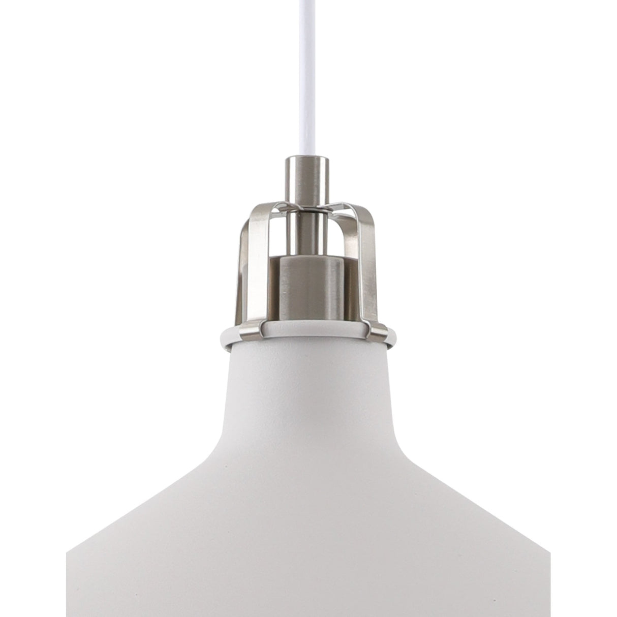 Modern Elegance Pendant Light, Sand White & Satin Nickel Finish