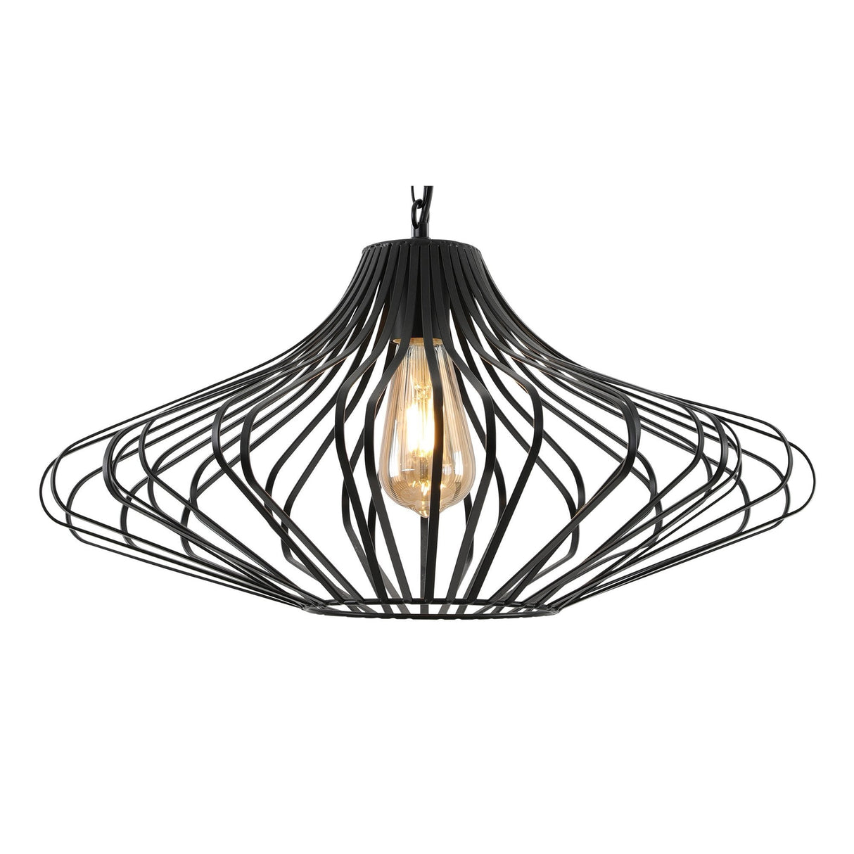 Sleek Matte Black E27 Pendant Light Fixture