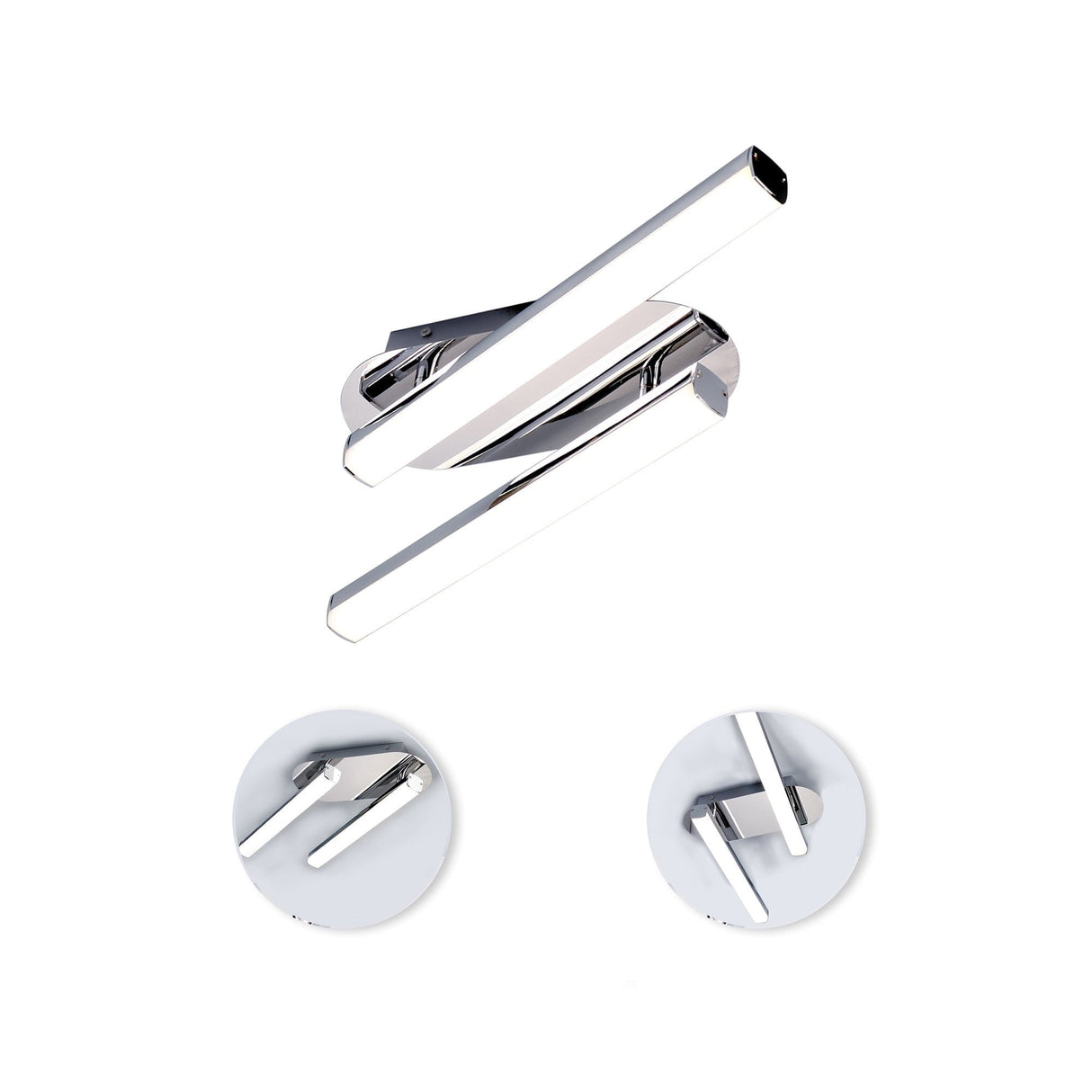 Sleek Polished Chrome LED Ceiling Light, 2 x 9W, 4000K, IP44, 1153lm, 3-Year Warranty