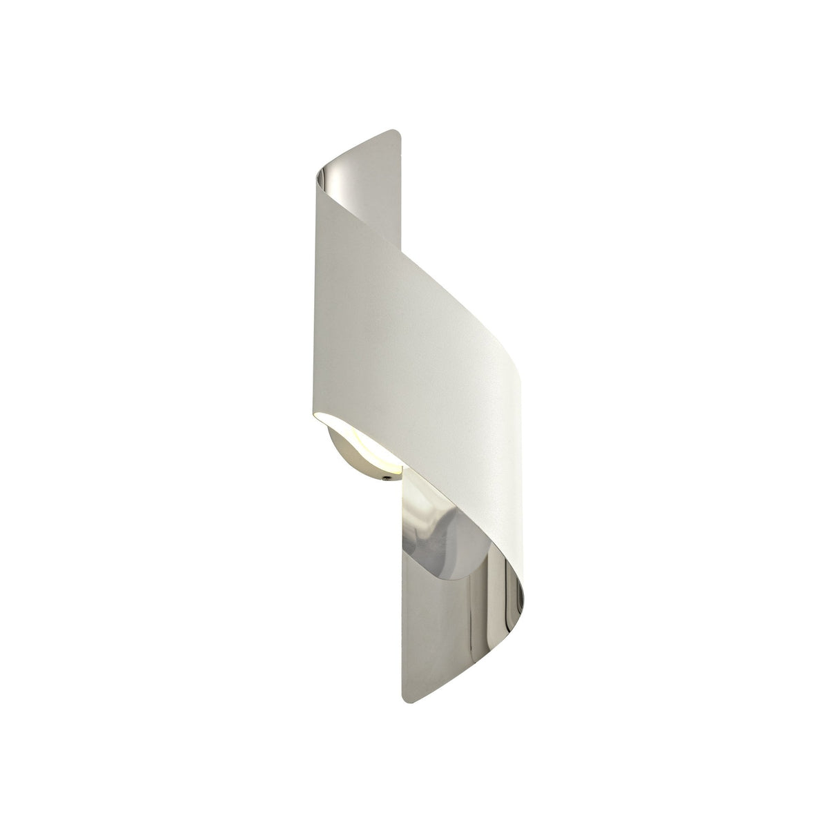 Compact Modern Wall Light with White and Chrome Finish, 8W Integrated LED, Warm 3000K, 640 Lumens, 3-Year Warranty