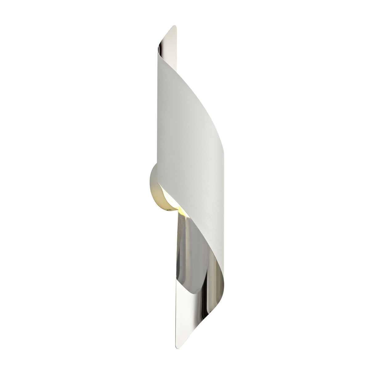 Modern Wall Sconce, 8W Integrated LED, 3000K Warm Glow, White/Polished Chrome, 3-Year Warranty