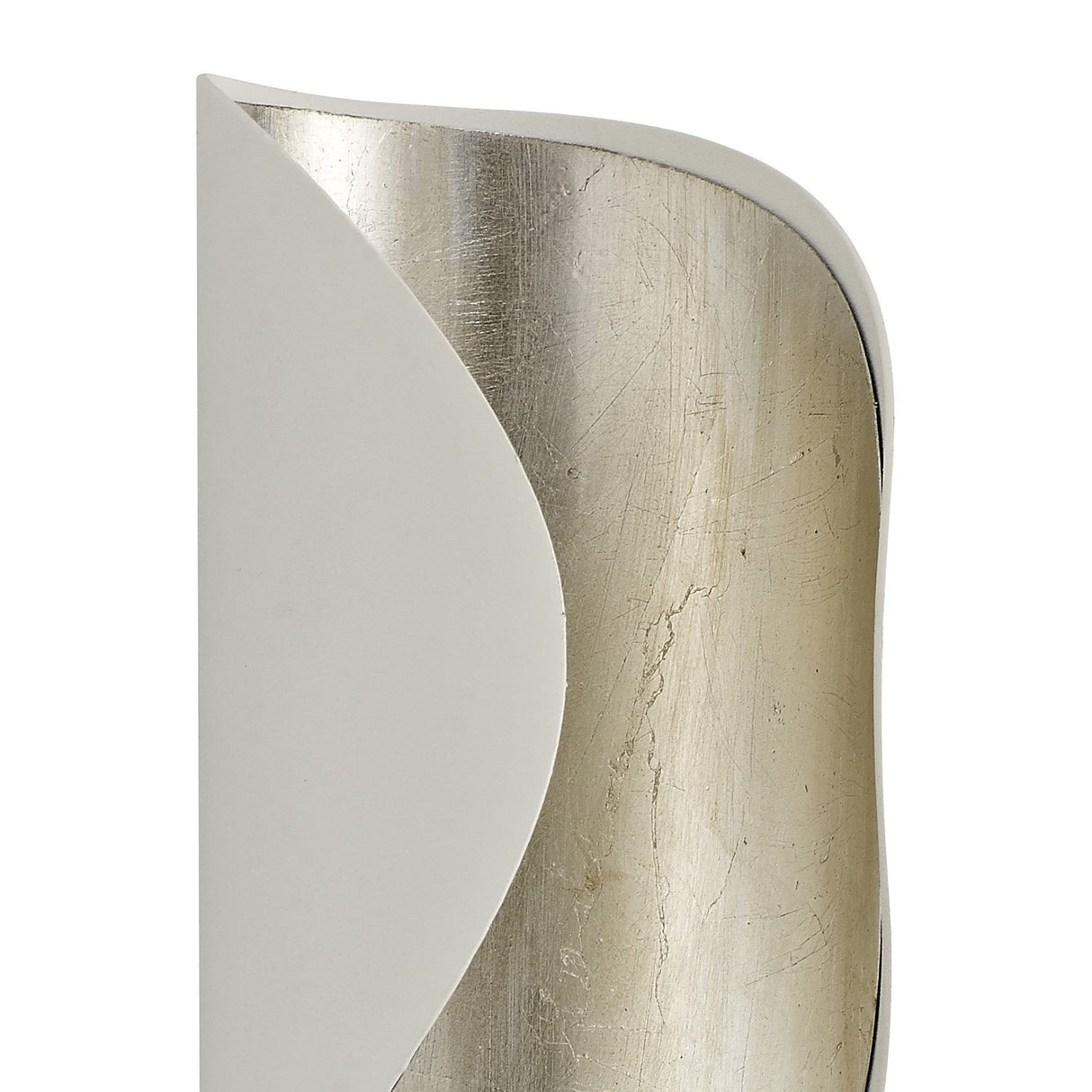Elegant Wall Lamp with Integrated 8W LED, White & Silver Leaf Finish, 3000K Warm Glow
