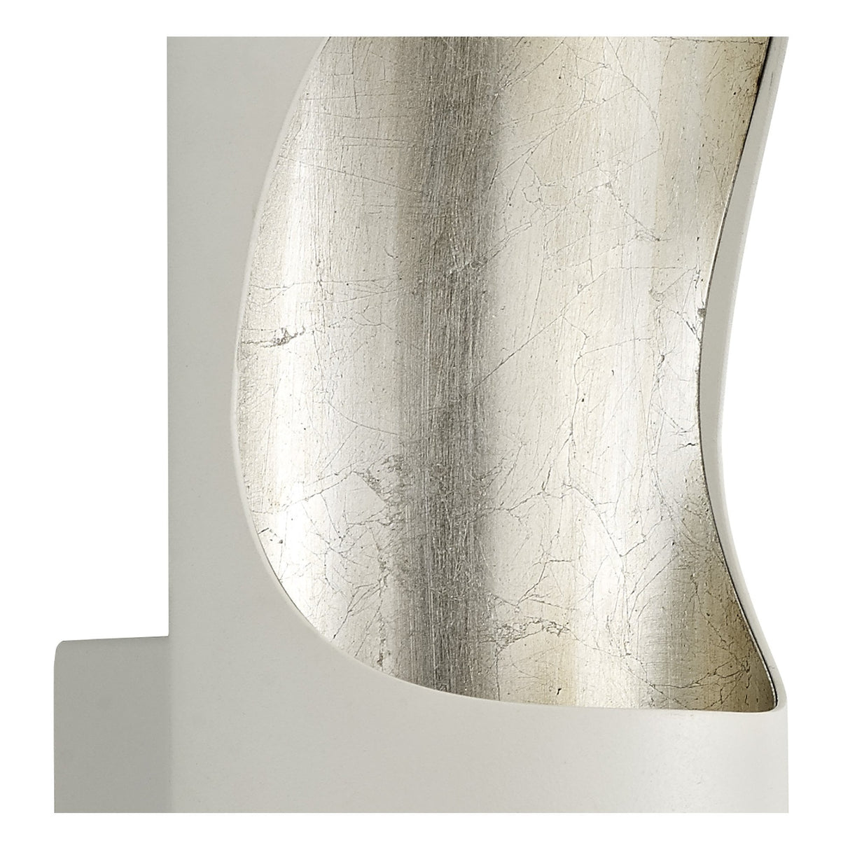 Elegant Wall Lamp with Integrated 8W LED, White & Silver Leaf Finish, 3000K Warm Glow