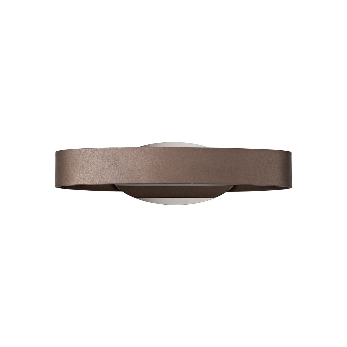 Satin Brown and Polished Chrome Wall Lamp, Frosted Shade, 6W LED, 3000K, 480lm, 3-Year Warranty