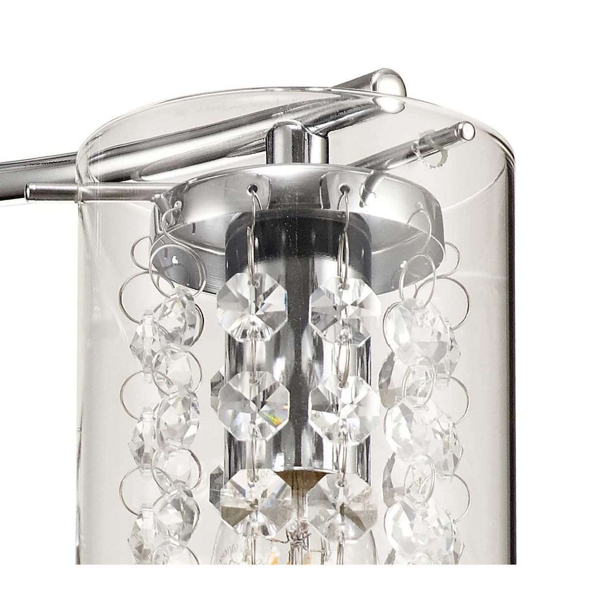 Radiant Elegance Semi-Flush Ceiling Light with Crystal Glass Detailing