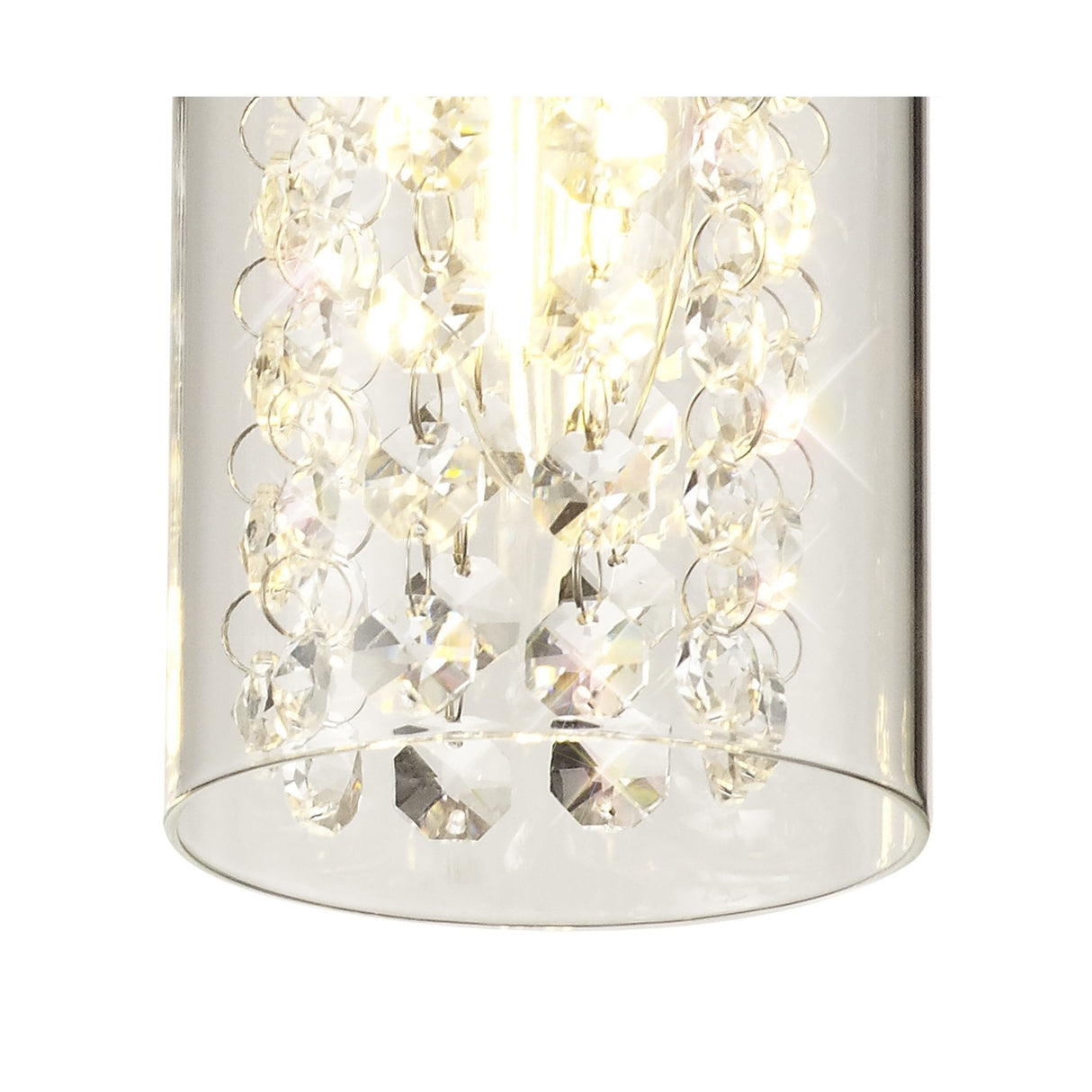 Radiant Elegance Semi-Flush Ceiling Light with Crystal Glass Detailing