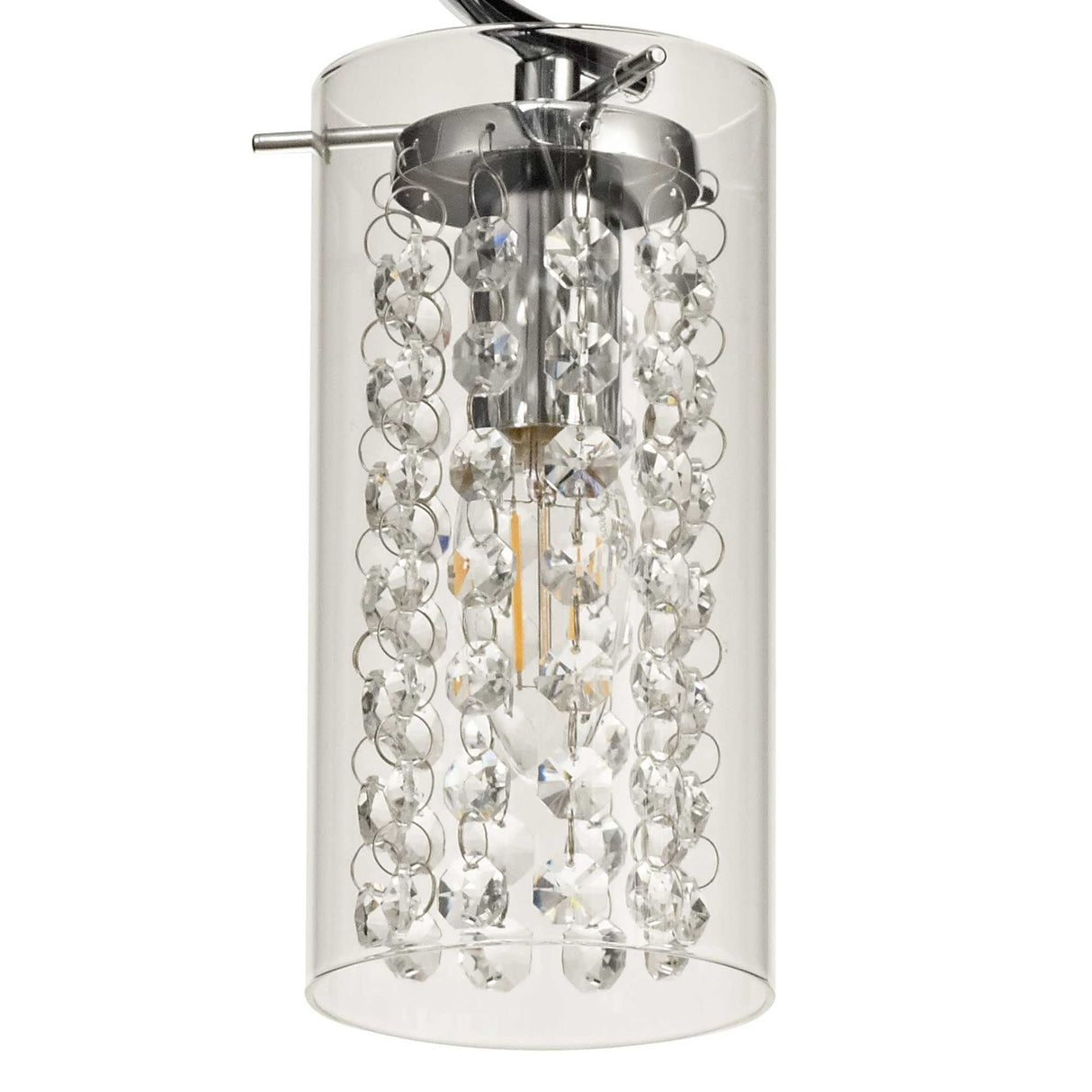 Elegance Crystal Glass Ceiling Light, 5 x E14, Polished Chrome Finish