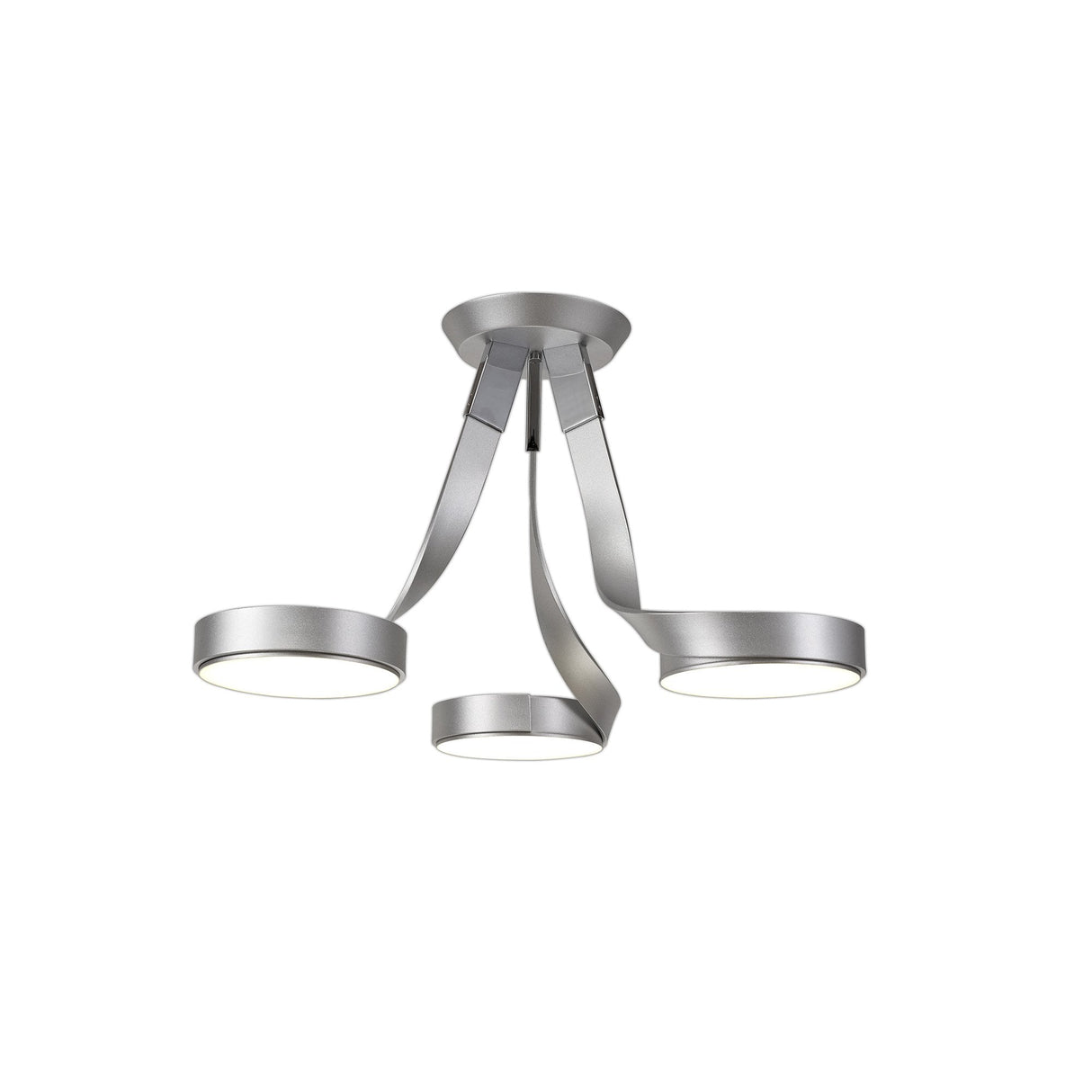 Modern 3-Light Flush Mount Ceiling Fixture, 36W LED, Warm White, Silver/Chrome Finish, 3-Year Warranty