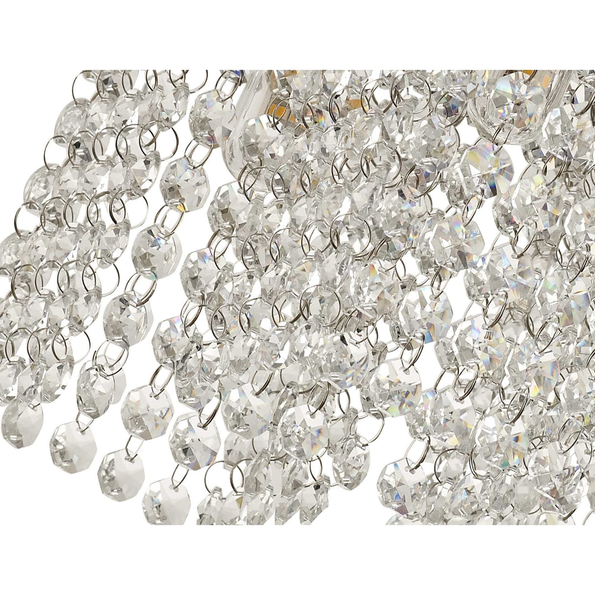 Contemporary Chrome Crystal Ceiling Light, 4 x G9, IP44