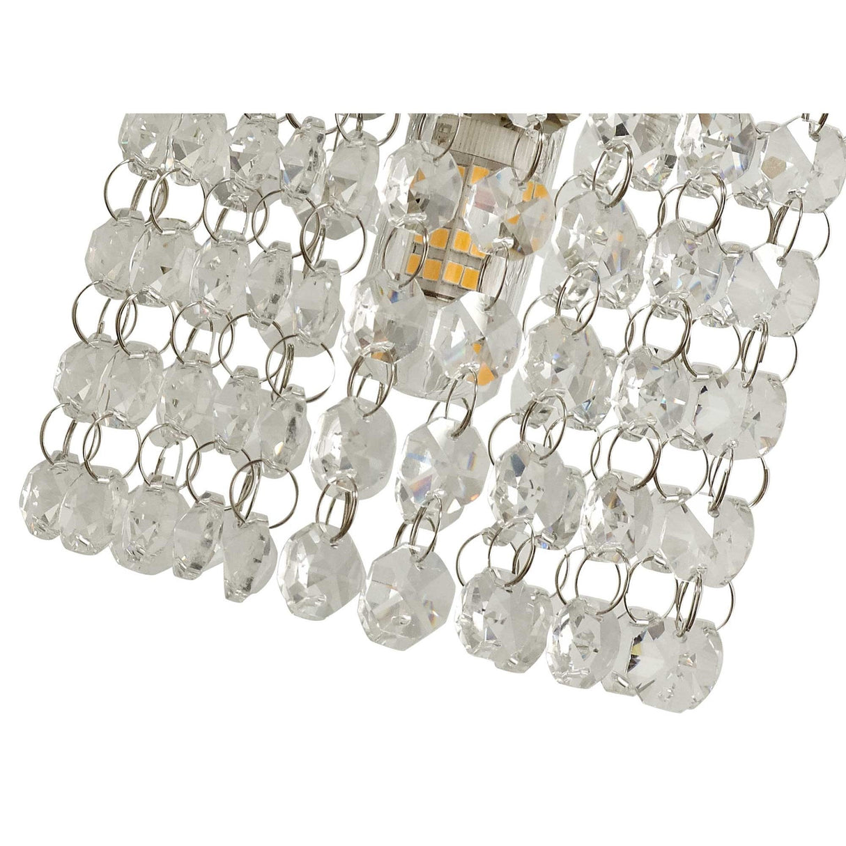 Polished Chrome & Crystal Wall Sconce, G9 LED/Halogen 25W, IP44 Rated