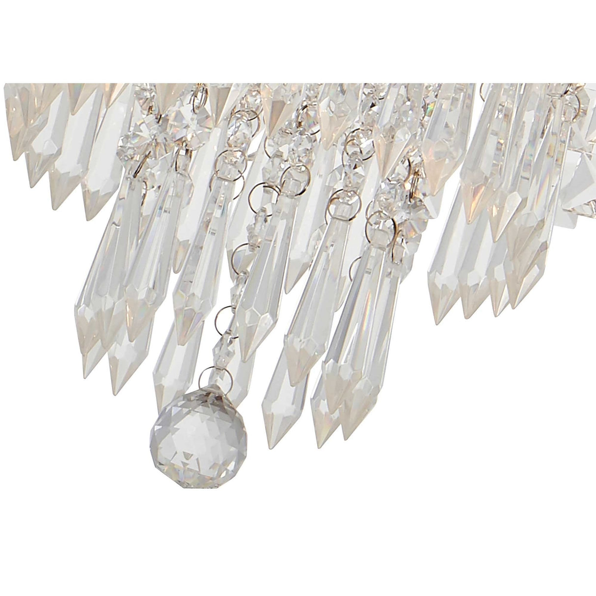 Elegant 4-Light Crystal Ceiling Fixture, Polished Chrome Finish
