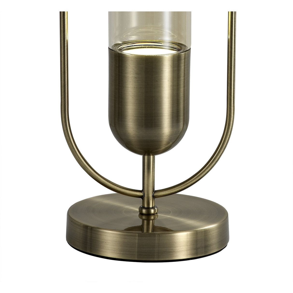 Antique Brass & Amber LED Table Lamp, 4000K, with Inline Switch, 3-Year Warranty