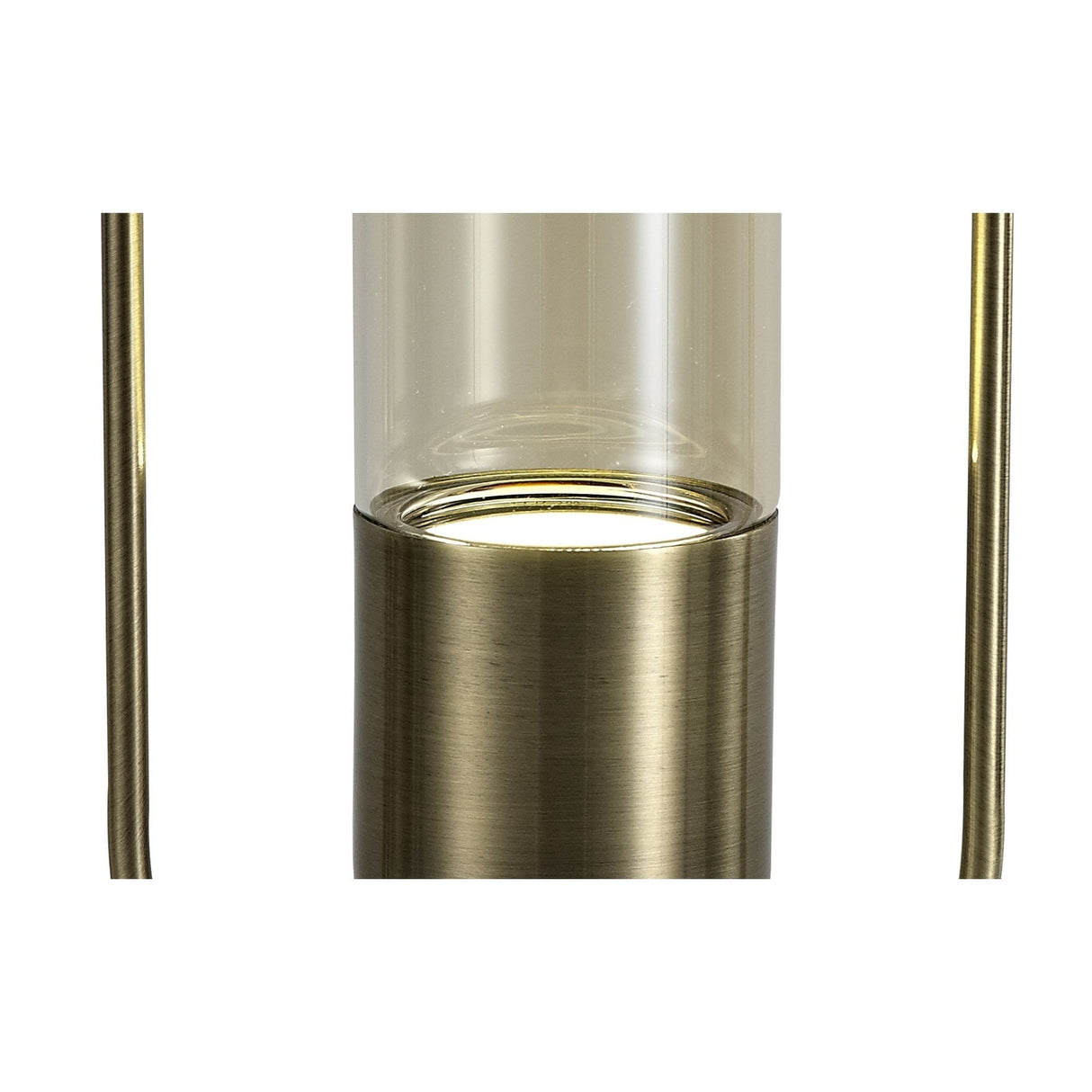 Antique Brass & Amber LED Table Lamp, 4000K, with Inline Switch, 3-Year Warranty