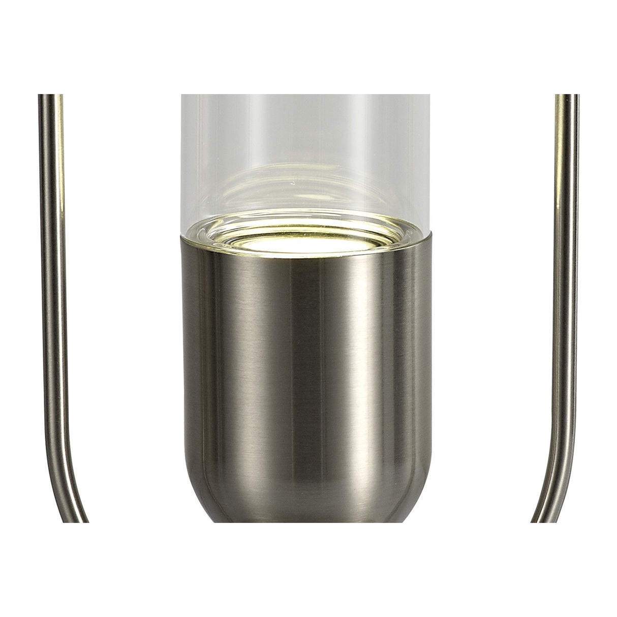 Elegant Satin Nickel Table Lamp with Clear Shade, 7W LED, 4000K, 790 Lumens, 3-Year Warranty