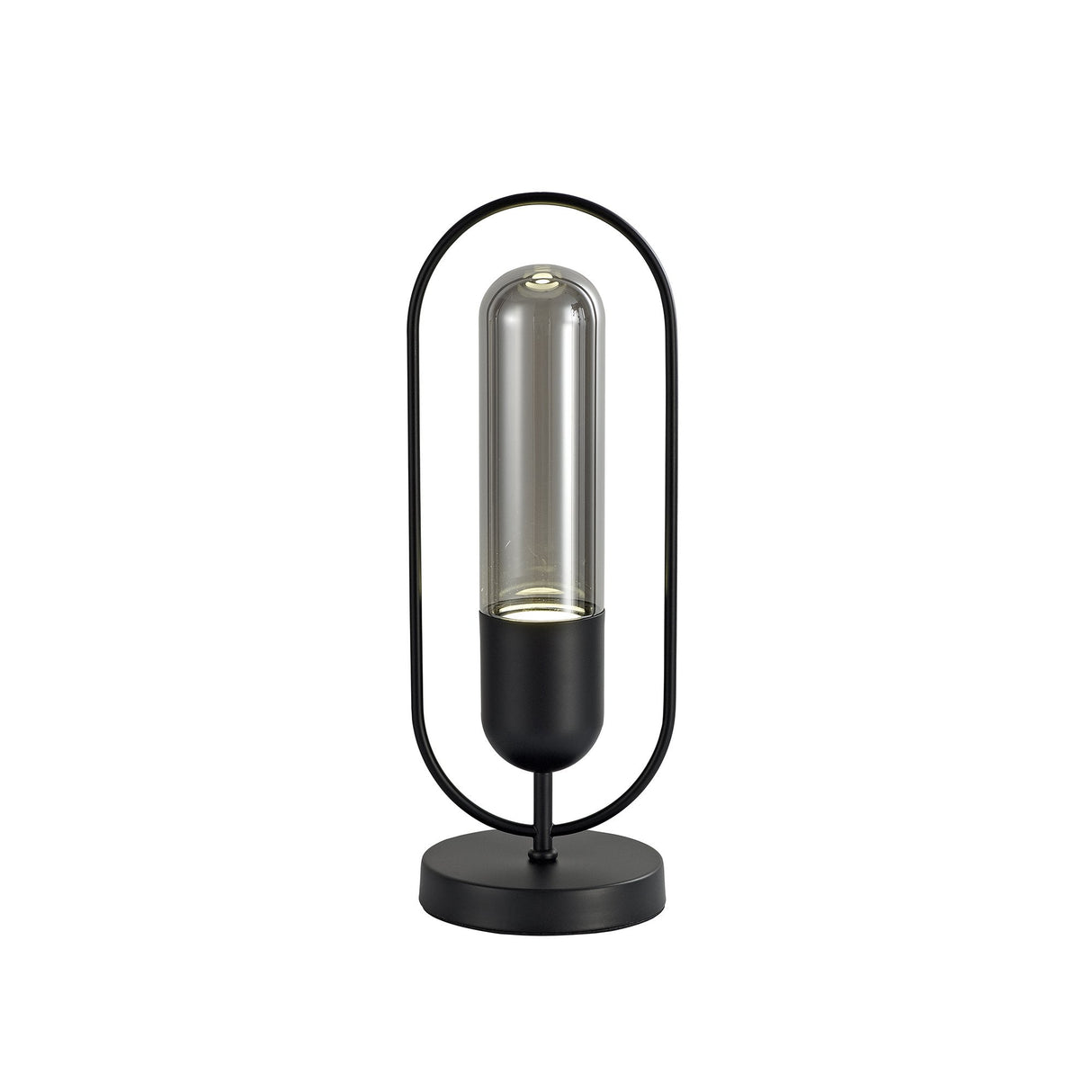Sleek Black Table Lamp with Smoked Shade, 7W LED, 4000K Natural Light, 3-Year Warranty