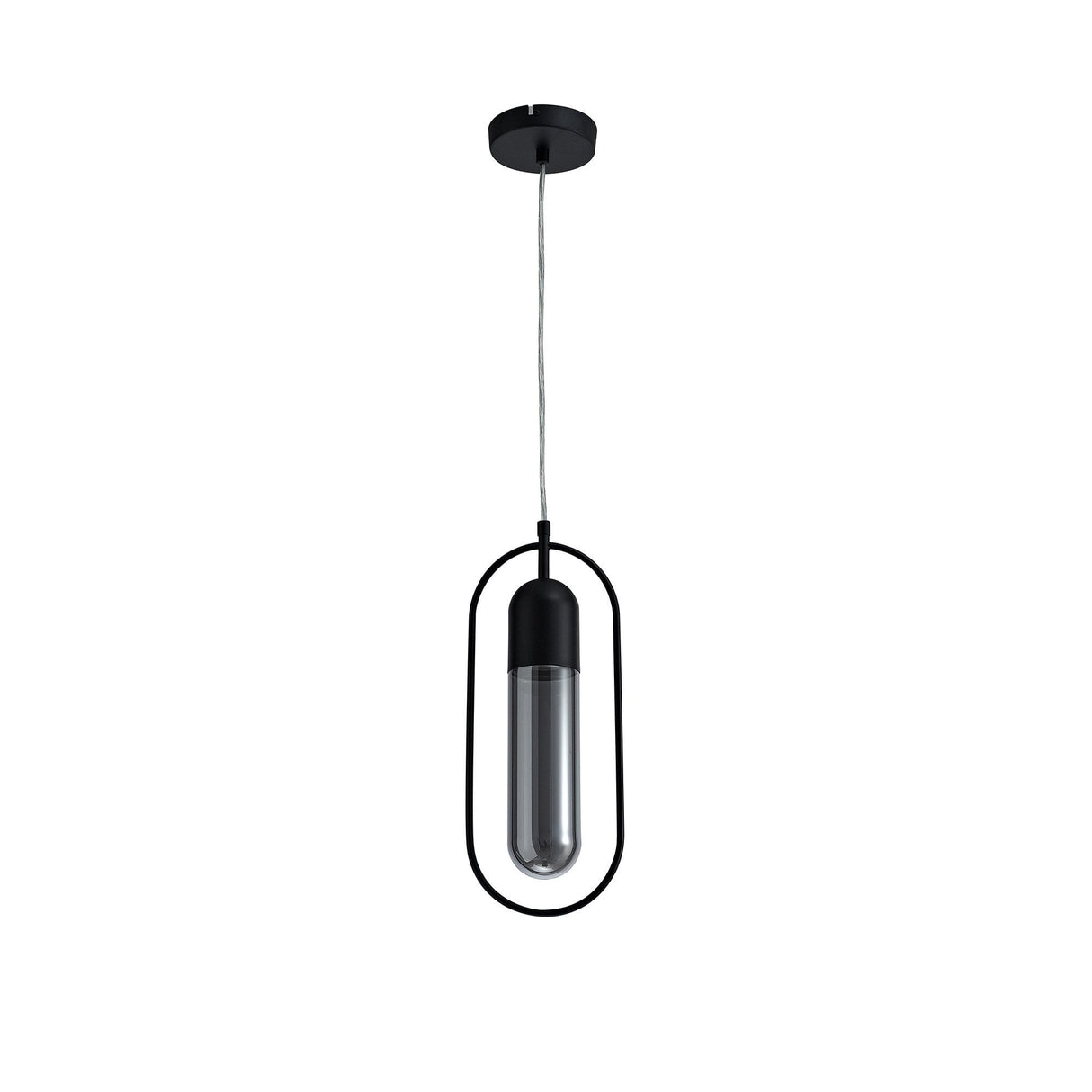 Sleek Black & Smoked Glass Pendant Light with Integrated 7W LED, 790lm, 4000K, 3-Year Warranty