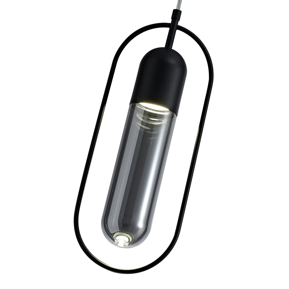Sleek Black & Smoked Glass Pendant Light with Integrated 7W LED, 790lm, 4000K, 3-Year Warranty