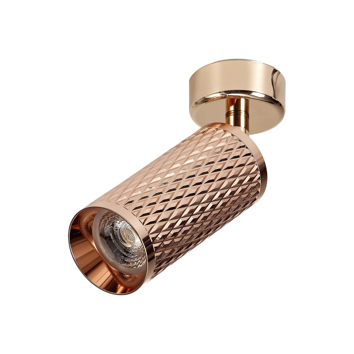 Contemporary Rose Gold Surface Mounted Spotlight, GU10 Fixture