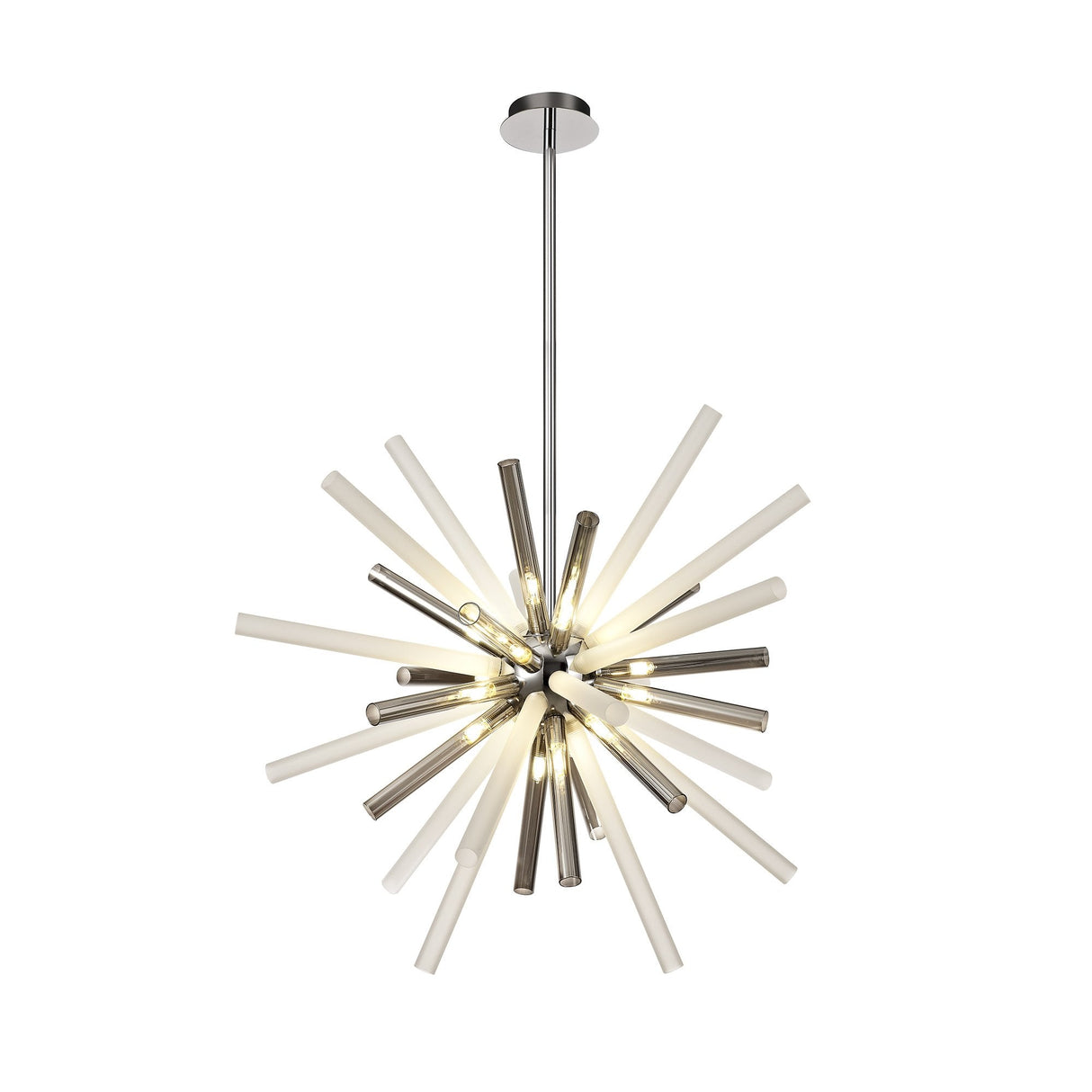 16-Light G9 Pendant in Smoked & Frosted Finish with Polished Chrome Accents
