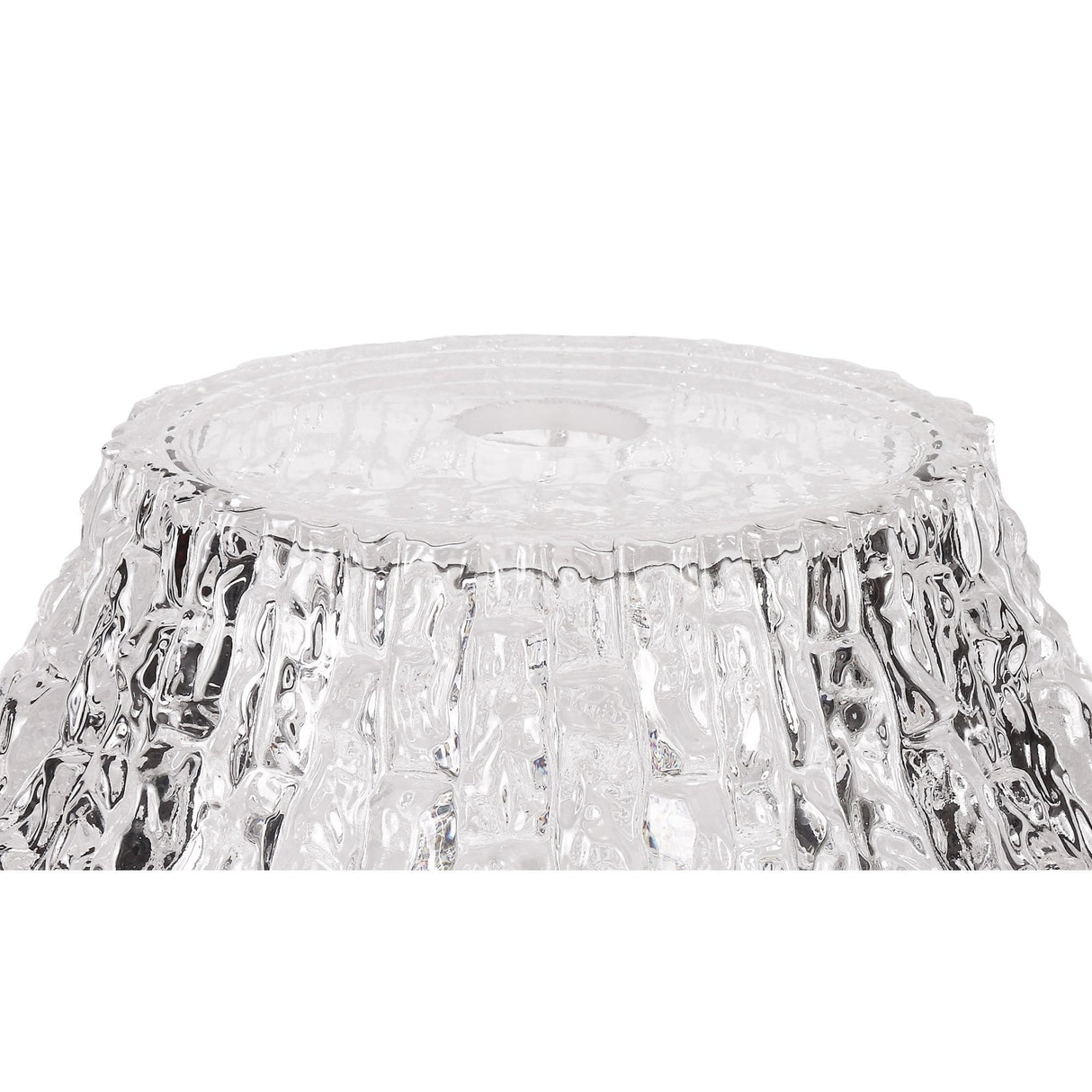 Elegant 38cm Clear Glass Lampshade with Intricate Pattern Design