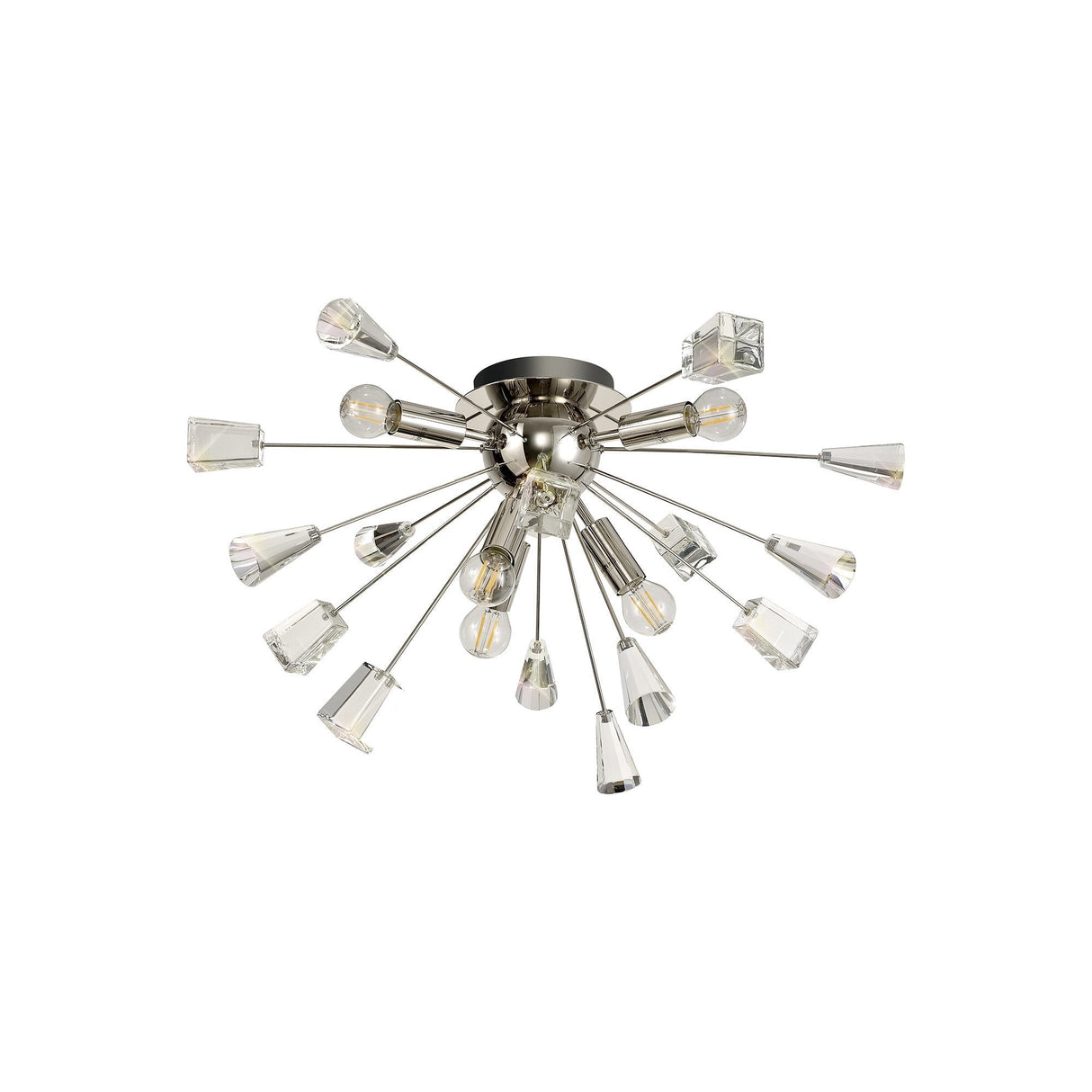 Modern Sputnik Chandelier with Polished Nickel and K9 Crystal Design