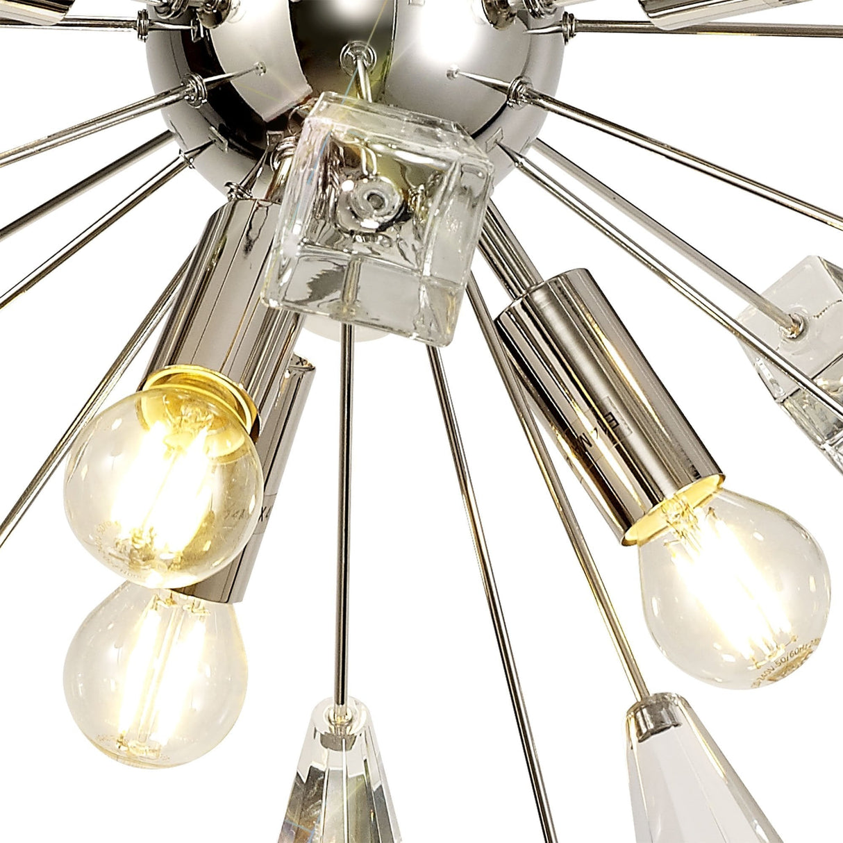 Modern Sputnik Chandelier with Polished Nickel and K9 Crystal Design