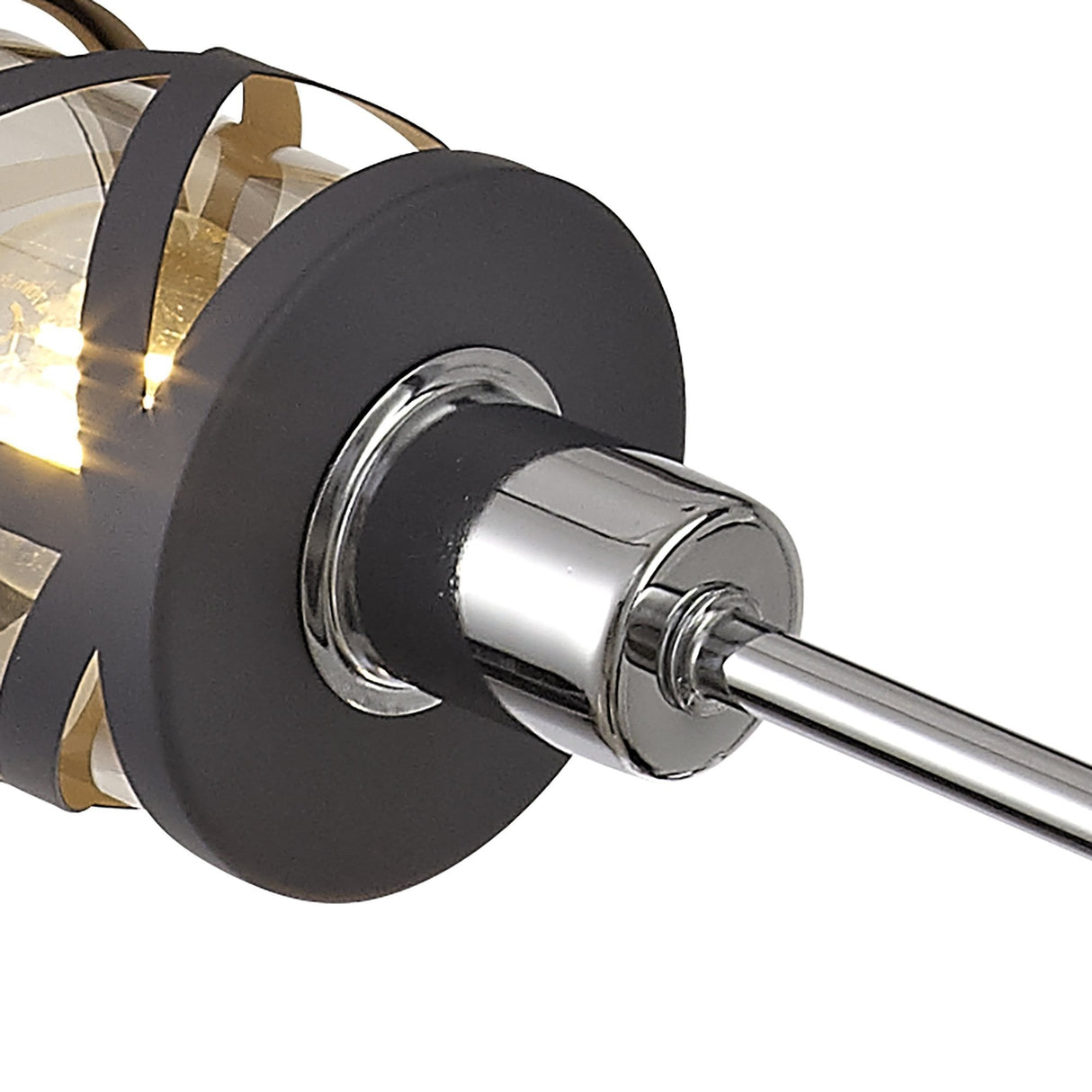 Elegant 4-Light Adjustable Pendant in Grey, Chrome, and Cognac Finish