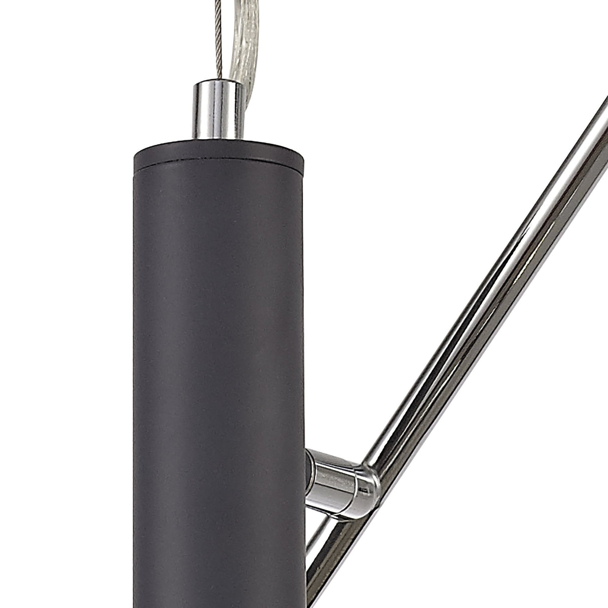 Elegant 4-Light Adjustable Pendant in Grey, Chrome, and Cognac Finish