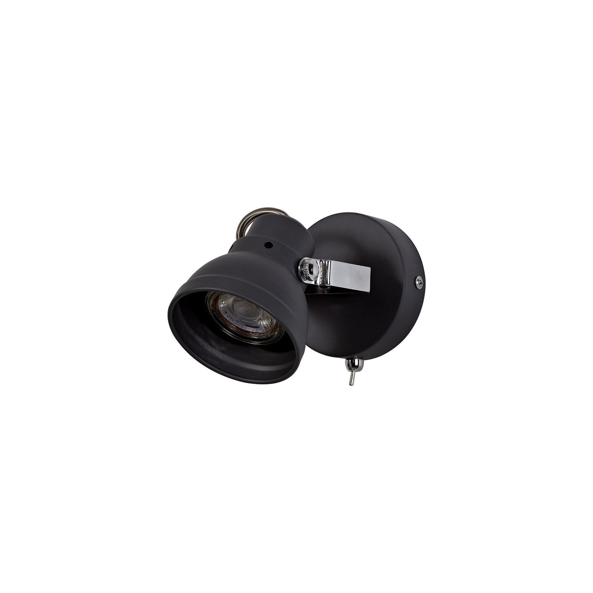 Modern Adjustable Spotlight, GU10 LED Compatible, Matte Grey & Polished Chrome Finish