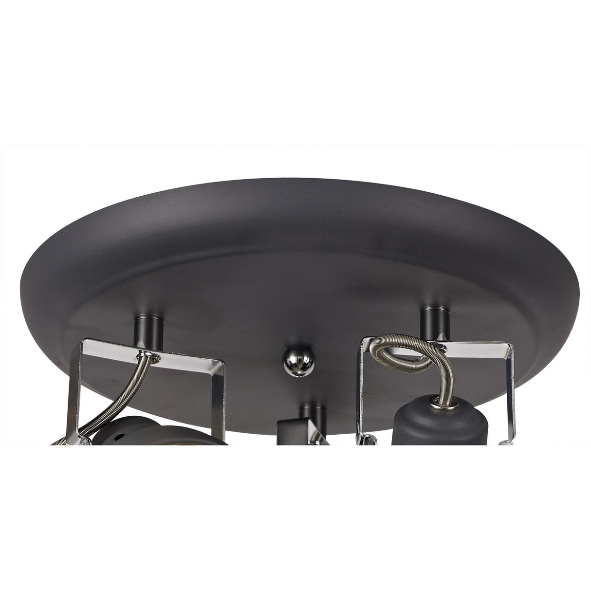 Elegant Adjustable Trio Spotlight in Matte Grey and Polished Chrome Finish