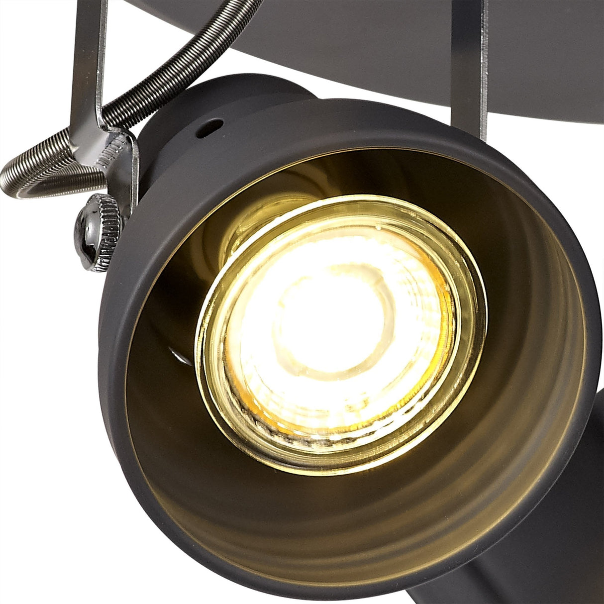 Elegant Adjustable Trio Spotlight in Matte Grey and Polished Chrome Finish