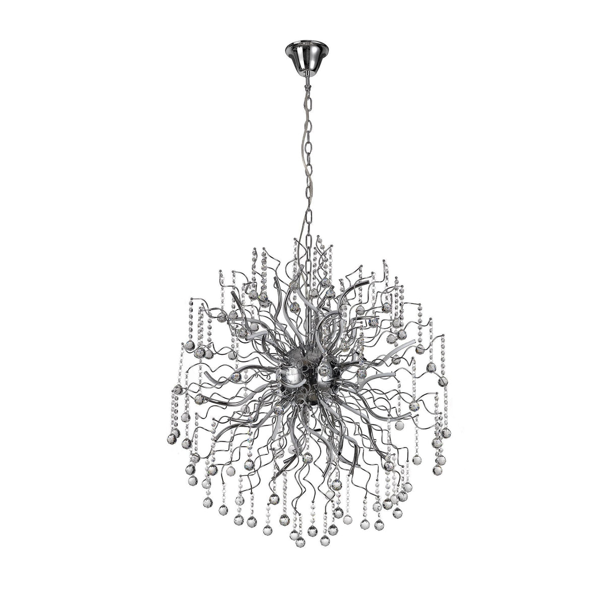 Stunning Dimmable Polished Chrome Pendant Light with 30 Integrated LEDs, 3000K Warm Glow, 5650 Lumens, 3-Year Warranty