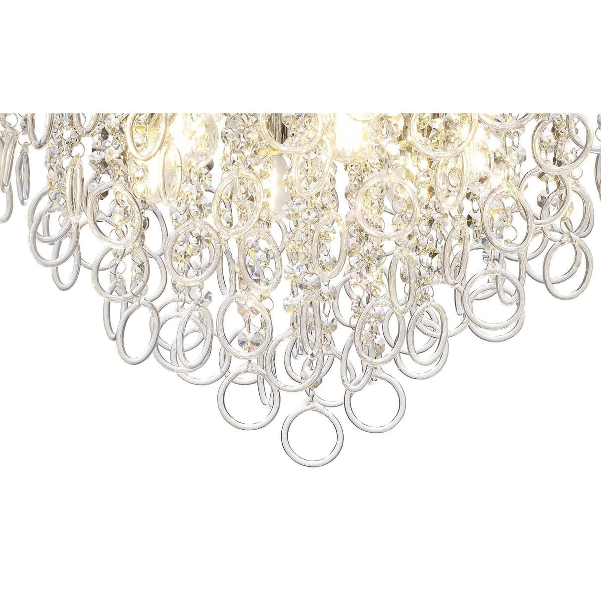 Glamorous 6-Light Crystal Ceiling Fixture in Polished Chrome